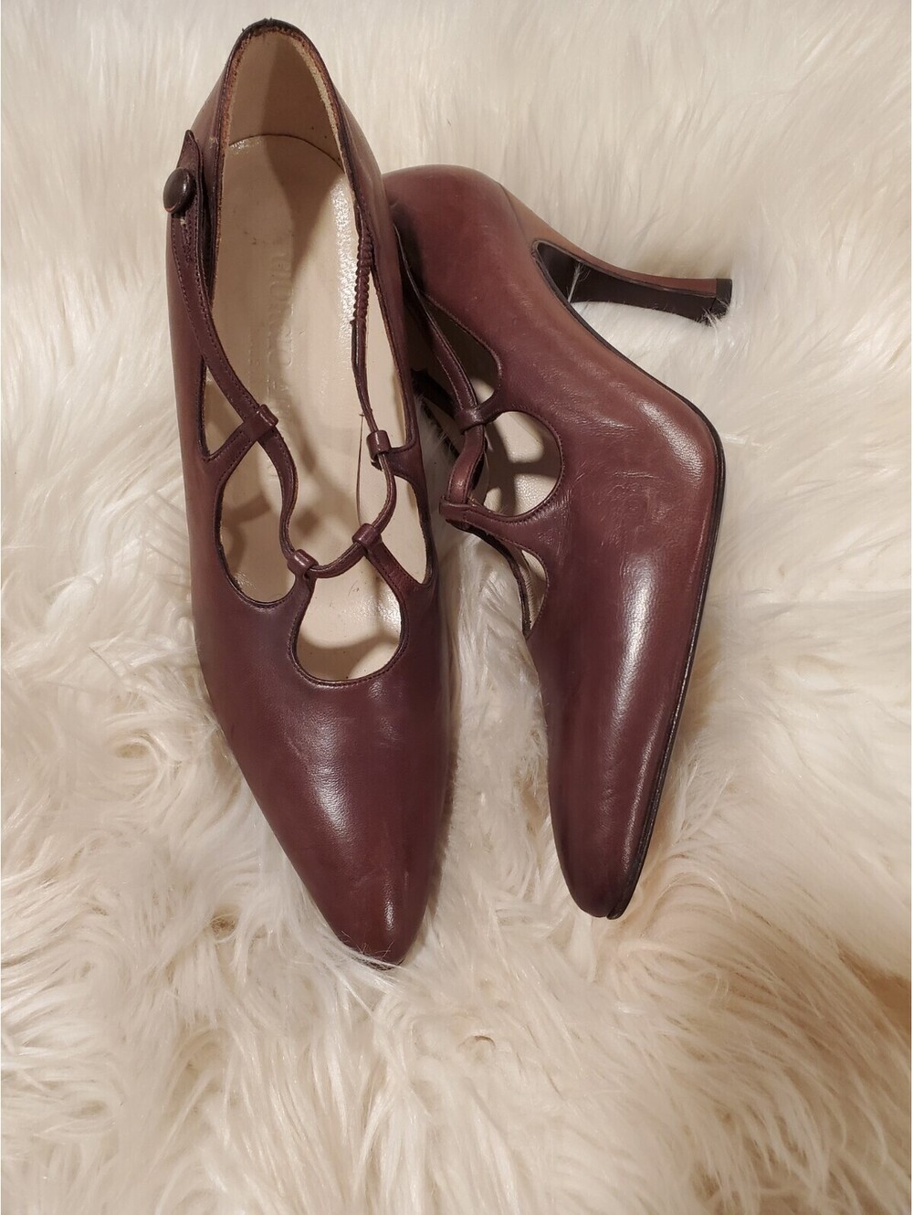 Giorgio Armani Size 36 Vintage Brown Strappy Leather High Heel